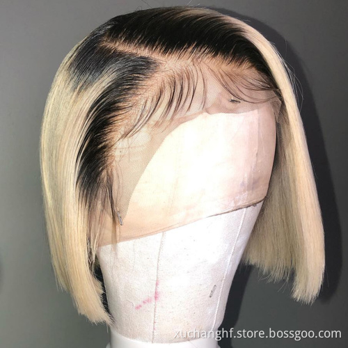 Cheap Peruvian 613 Blonde Colored Bob Wig,Raw Virgin Transparent Hd Full Lace Human Hair Wig,100% Bob Wig Human Hair Lace Front